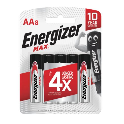 ENERGIZER MAX ALKALINE AA CARD 8